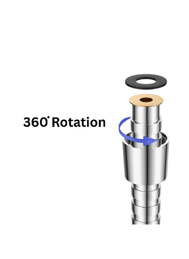 ITG Extra Long 1.5 meter Shower Hose, Brushed Chrome, Brass Insert & Nut, Flexible Handheld Use - Image 4