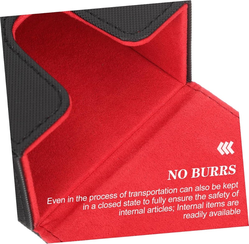 Pu Tarot Cards Storage Case Holder for Collectible Game Cards Portable Rectangular Pu Leather Canister with Six-pointed Star Pattern Black and Red Plaid Suitable for Random Style - Image 4