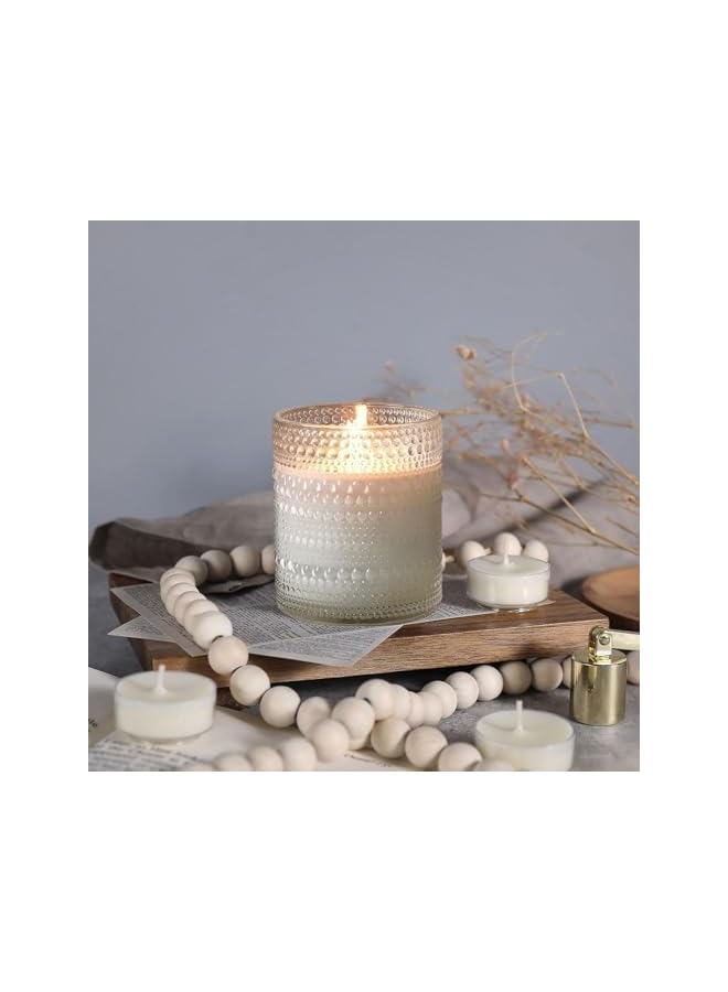 The Bros 6 عبوات زجاجية شفافة لصنع الشموع - 8 أونصات/220 مل عبوات زجاجية فارغة لصنع الشموع مع أغطية من الخيزران، مستلزمات صنع الشموع، حاويات الشموع للديكور المنزلي، حفلات الزفاف، تزيين طاولات الحفلات - Image 4