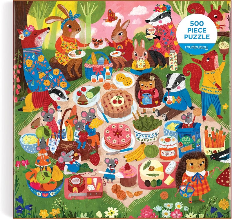 Mudpuppy Woodland Picnic 500 Piece Family Puzzle - Image 5