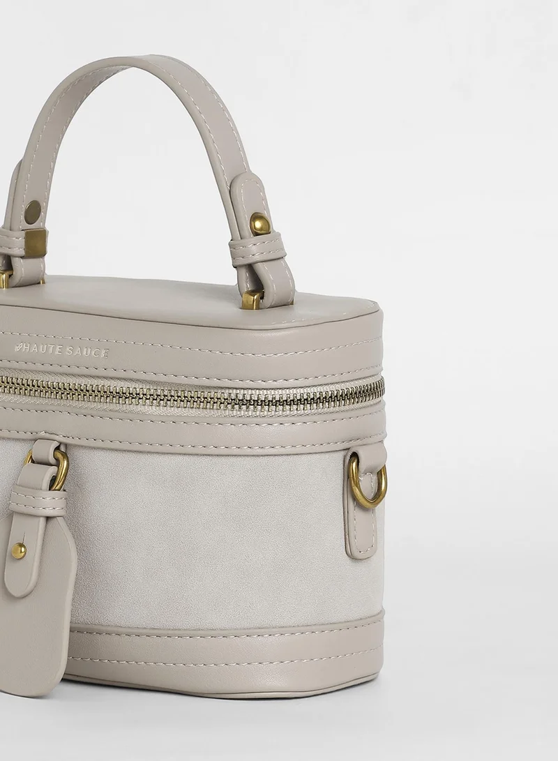 صوص هاوت Women's The Velvet Oval Bucket Bag - Ash Grey