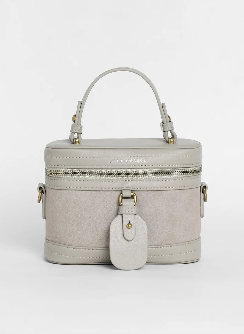 صوص هاوت Women's The Velvet Oval Bucket Bag - Ash Grey