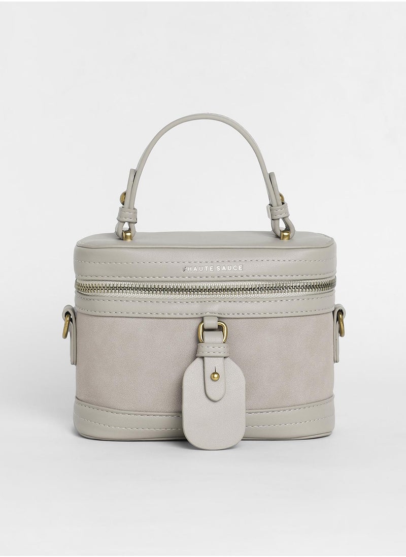 Haute Sauce - Women's The Velvet Oval Bucket Bag - Ash Grey - Image 1