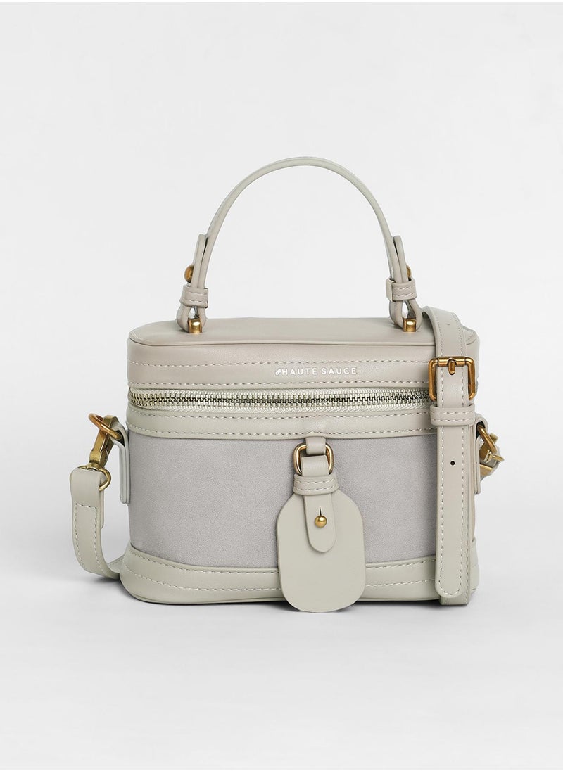 Haute Sauce - Women's The Velvet Oval Bucket Bag - Ash Grey - Image 1