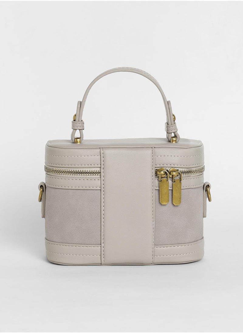 Haute Sauce - Women's The Velvet Oval Bucket Bag - Ash Grey - Image 1