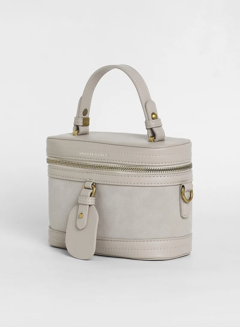 صوص هاوت Women's The Velvet Oval Bucket Bag - Ash Grey