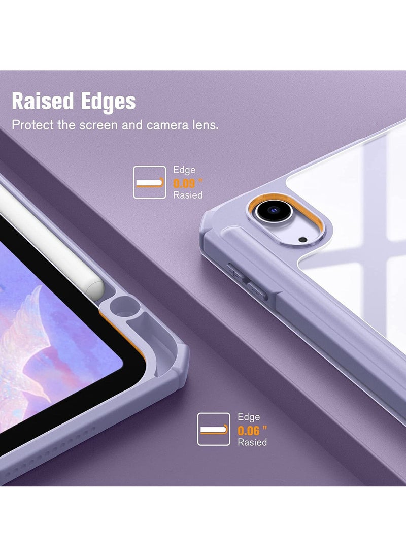 عام حالة صدمات مضادة لأيباد ميني 7 (A17 Pro) 2024 مع حامل قلم مدمج، متوافقة مع أيباد ميني 7، حالة شفافة شفافة. - Image 5