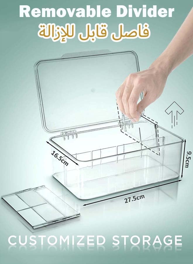 YIM-VIBEHAUS 1Pack Tea Box Tea Bag Organizer, Stackable Tea Bag Storage Organizer with Clear Lid, Tea bag Holder for Counter tops, Kitchen Cabinets, Pantry (Clear) - Image 3