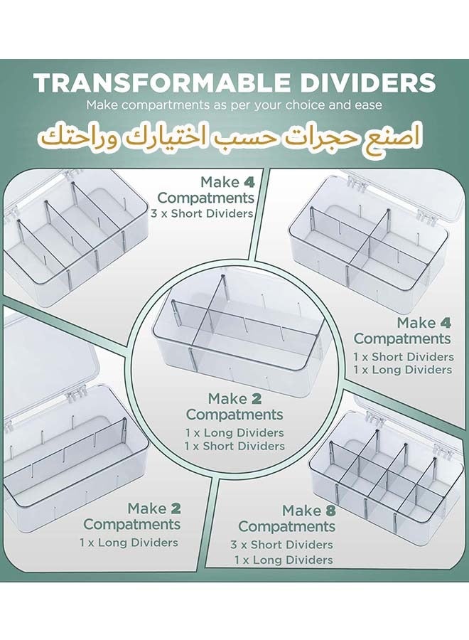 YIM-VIBEHAUS 1Pack Tea Box Tea Bag Organizer, Stackable Tea Bag Storage Organizer with Clear Lid, Tea bag Holder for Counter tops, Kitchen Cabinets, Pantry (Clear) - Image 4