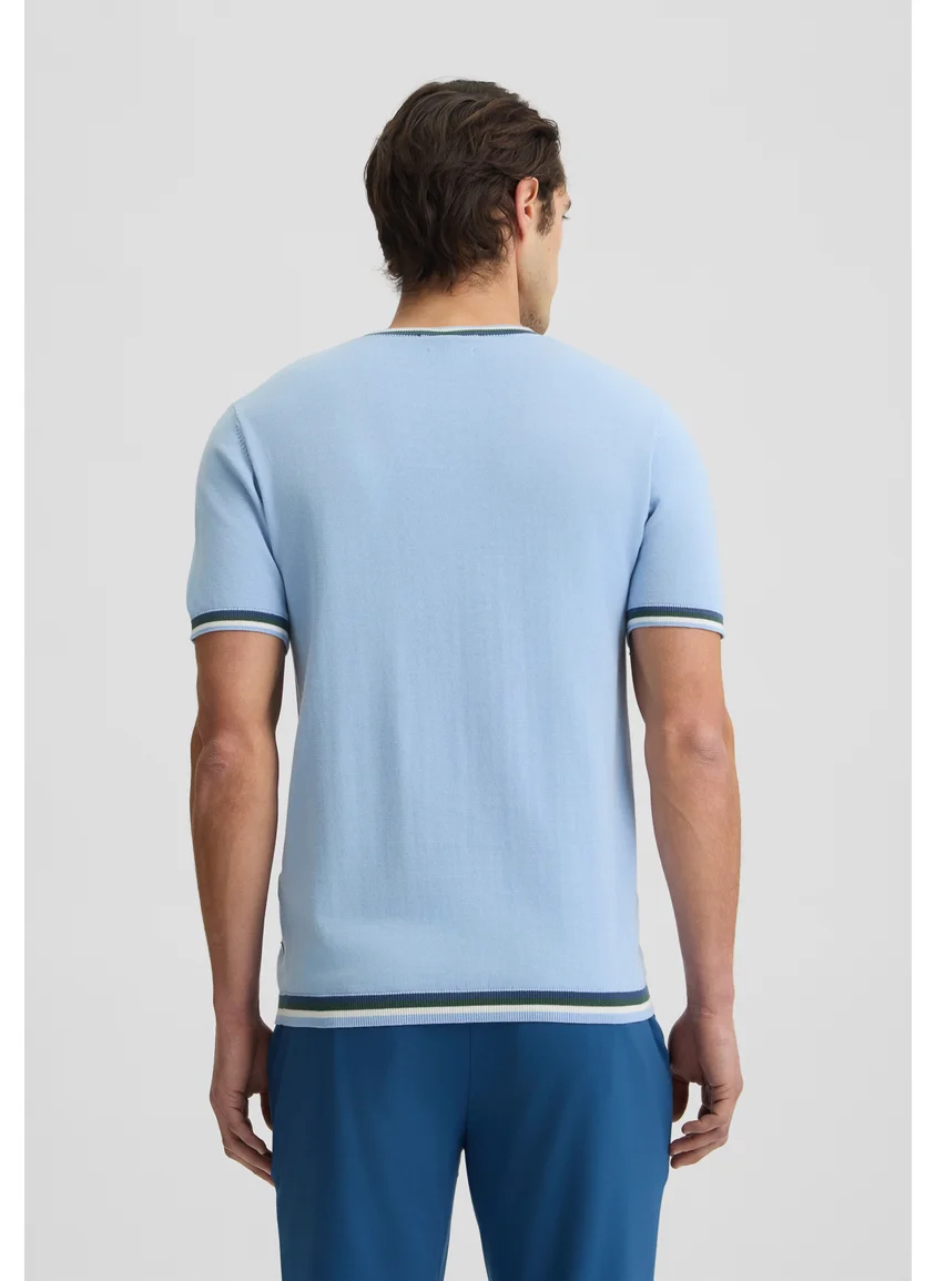 ليو جو Men_x001A_S Light Blue T-Shirt