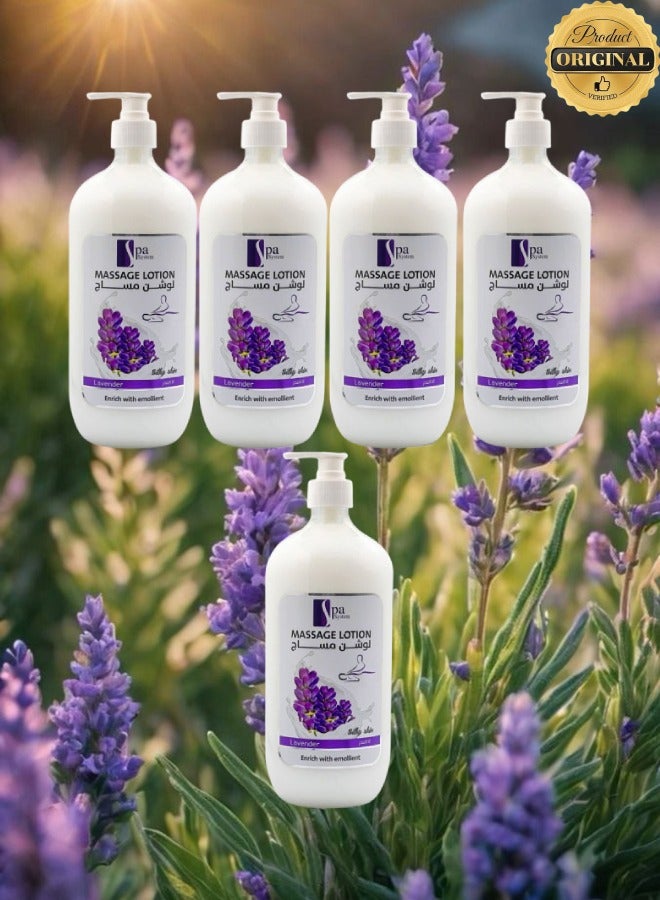 Spa System 5 Pieces Massage Lotion Lavender Enrich With Emollient - Image 1