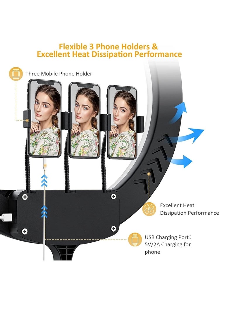 72W LED Ring Light with 3 Color Modes – Dimmable Lighting for YouTube, TikTok, Makeup & Photography (NP-21 + Stand) - Image 3