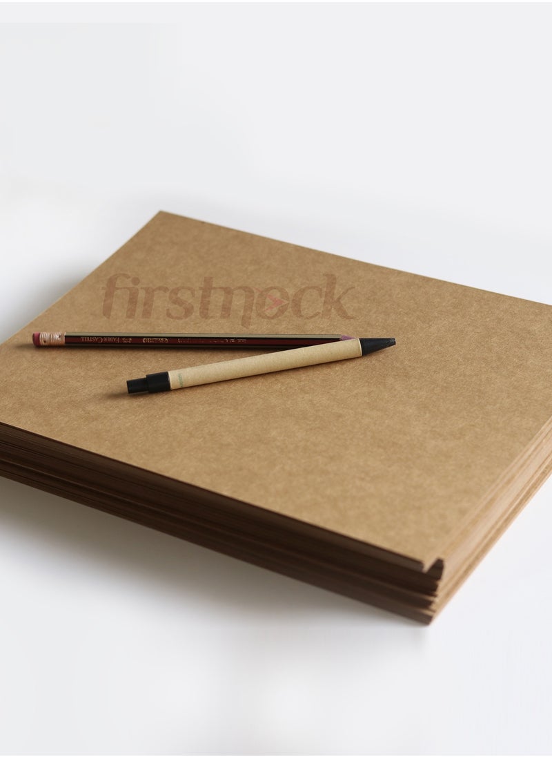firstnock - 400GSM Kraft Paper A4 Heavy Thick Brown Card Paper, Craft Making Card Print Paper, Thicker Paper 50 Sheets - Image 1