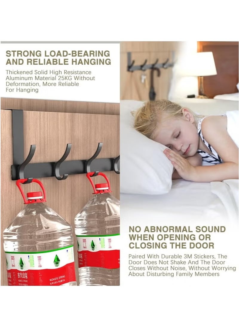 JAKTK Over Door Hook Hanger, Heavy Duty over Door Hanger Rust Resistant - 10Hooks, Space Saving over Door Organizer Rack for Hanging Coat, Towel, Bag, Robe, (Black) - Image 3