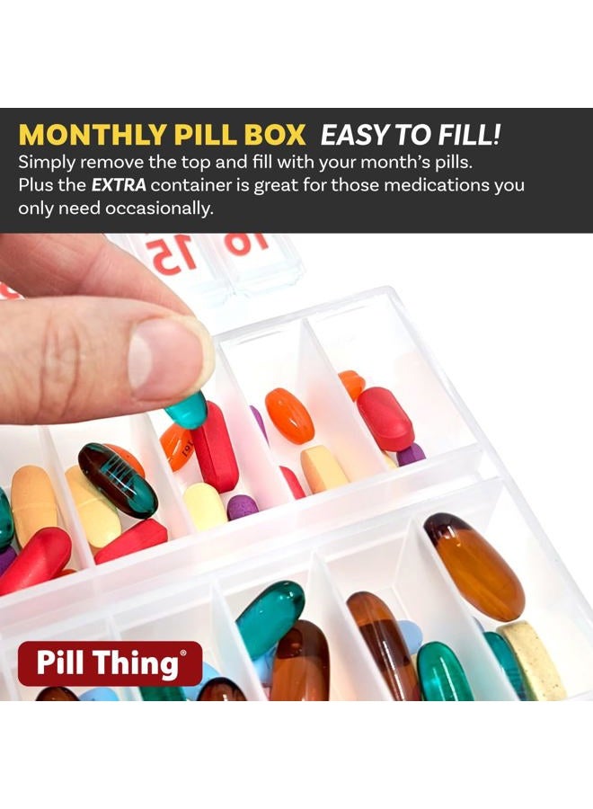 pill thing Twice-a-Day Monthly Large Organizer Set - AM /PM Medication Organizer for The Entire Month Box Set Contains 2 Organizers for 1 Month. *New Stay-Tight LIDS. BPA Free - Image 5