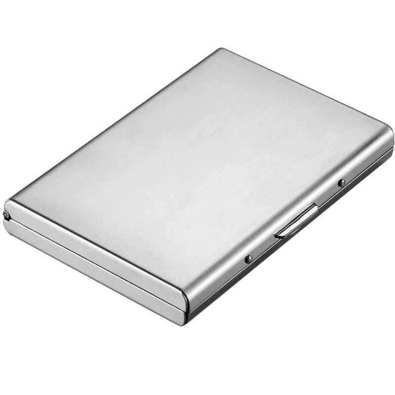 Diskary 6 Slot RFID Blocking Credit Card Holder Protector Metal Credit Card Wallet Business Card Holder Small Card Case for Men Women (Silver) - Image 1