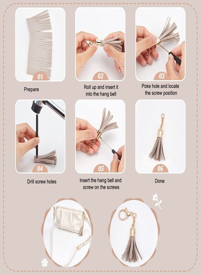 CHGCRAFT 24 Pcs 3 Colors Tassel Cord End Cap with Screw and Chain, 1 inch Leather Tassel Alloy Glue in Cord for Bag Ornament DIY Bracelet Necklace Crafts Jewelry Making - Image 4