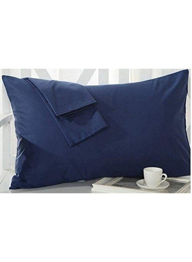 Om Bedding Collection Travel Pillowcase 14X20 500 Thread Count Egyptian Cotton Set of 2 Toddler Pillowcase with Zipper Closer Navy Blue Solid with 100% Egyptian Cotton (Toddler Travel 14X20 Navy Blue) - Image 2