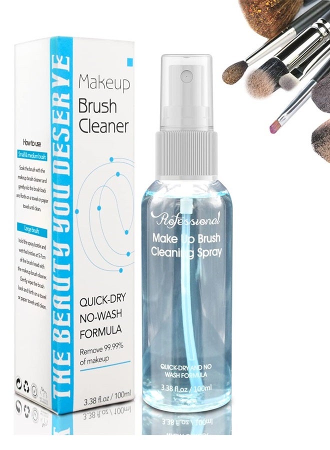 Felico Makeup Brush Cleaner, No-washing Quick Drying Deep Cleaning Spray Ideal for Makeup Brushes Sponges Gifts for Women Girls 3.38 oz - Image 1