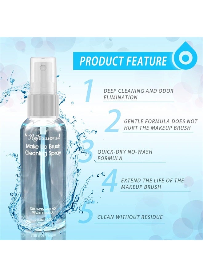 Felico Makeup Brush Cleaner, No-washing Quick Drying Deep Cleaning Spray Ideal for Makeup Brushes Sponges Gifts for Women Girls 3.38 oz - Image 2