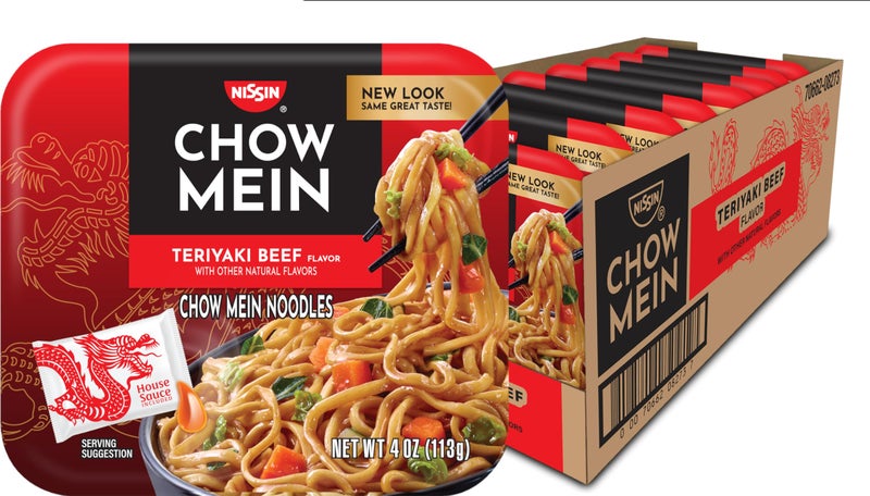 Nissin Chow Mein Noodles, Teriyaki Beef, 4 Ounce (Pack of 8) - Image 1