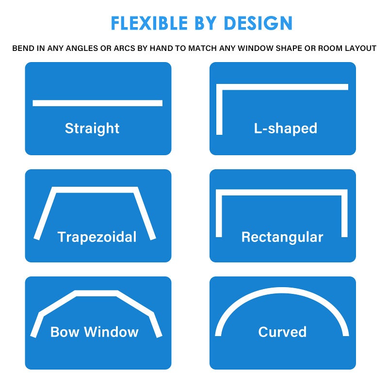 Z-Color Alloy Plastic Windows and Balcony Curtain Track Soft Curved Track Curved Track Rail Slide Rail Accessories (2 Meters) - Image 3