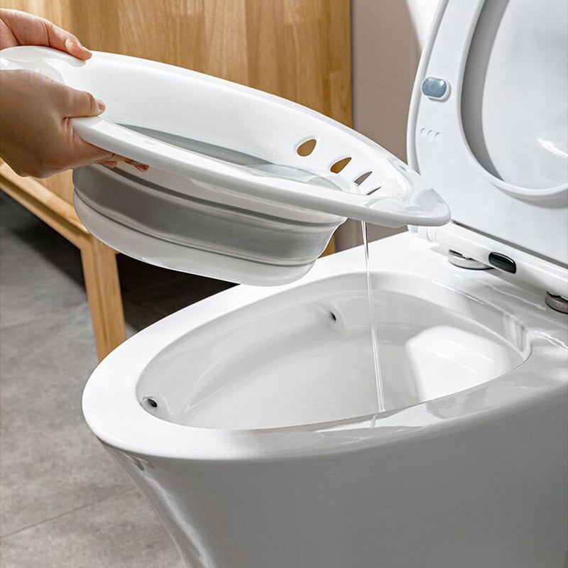 Sitz Bath Toilet Seat Collapsible Seat Sitz Foldable Squat Sitz Bath Reusable Toilet Sitz Bath Tub Hip Basin for Elderly Postpartum Care Wounds Hemorrhoids - Image 2
