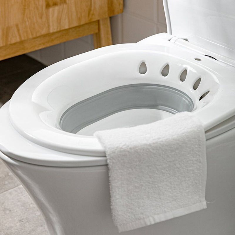 Sitz Bath Toilet Seat Collapsible Seat Sitz Foldable Squat Sitz Bath Reusable Toilet Sitz Bath Tub Hip Basin for Elderly Postpartum Care Wounds Hemorrhoids - Image 3