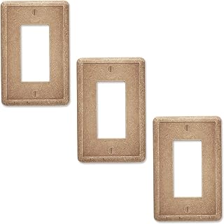 Questech Tumbled Texture Electrical Wall Plate, Single Rocker, Noche, 3 Pack - Image 1