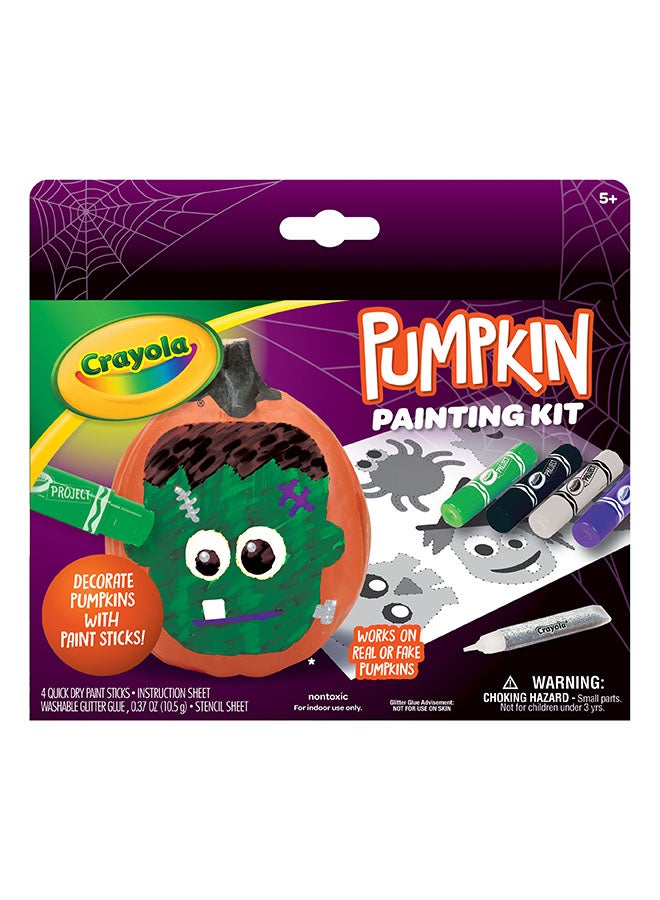 Crayola طقم تزيين اليقطين بدون نحت مع عصي الطلاء، مجموعة طلاء أقل فوضى للأطفال، هدية - Image 1