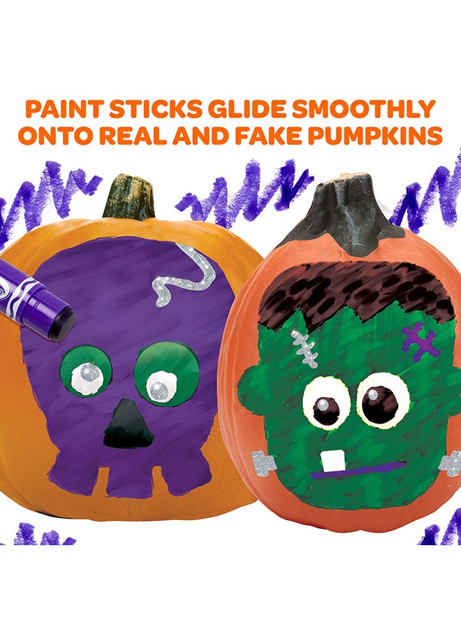 Crayola طقم تزيين اليقطين بدون نحت مع عصي الطلاء، مجموعة طلاء أقل فوضى للأطفال، هدية - Image 4