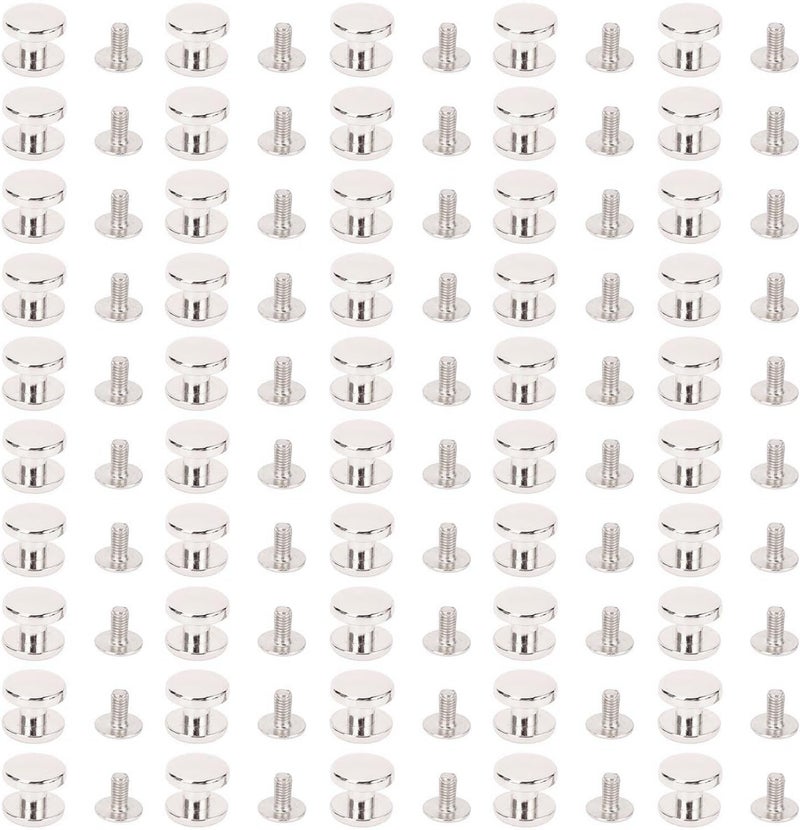 50 Pcs Silver Zinc Alloy Screw Back Rivets 10mm Decorative Studs For Bags Shoes Belts Jackets - Image 1