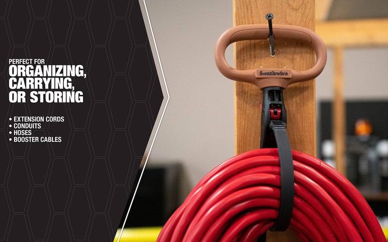 ساوث واير Southwire Clpt04 ربطة عنق بمشبك عالي التحمل قابل للتعديل مقاس 10.16 سم مع مقبض دوار؛ كابل بسحاب قابل لإعادة الاستخدام؛ بني - Image 3