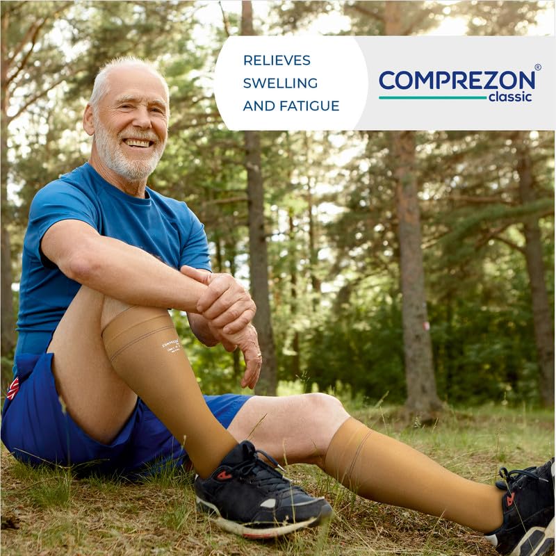 COMPREZON Classic Lycra Medical Compression Stockings | Class 1 Compression | Below Knee Length | Pain Relief & Swelling Reduction | Compression Socks for Men and Women | Varicose Veins Stockings - Image 5