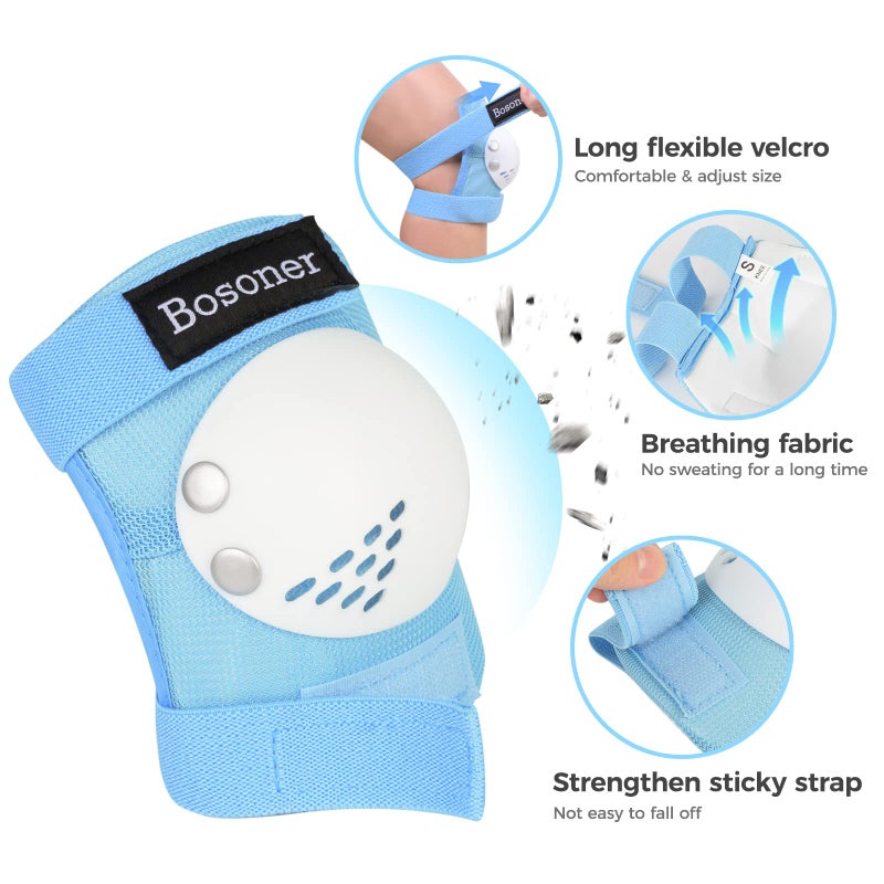 BOSONER Kids/Youth Knee Pad Elbow Pads for Roller Skates Cycling BMX Bike Skateboard Inline Rollerblading, Skating Skatings Scooter Riding Sports - Image 3