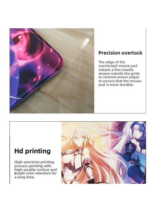 Anime Mouse Pad Computer Game Office Desk Mat Joan Of Arc Saber Secondary-Color:35*60*0.3 [lock Edge]]-Pattern:Black Dress With White Background - Image 3