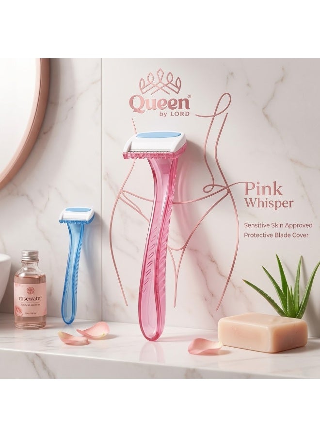 Queen by LORD - Pink Whisper Disposable Bikini Razors - 4 Pieces - Image 2