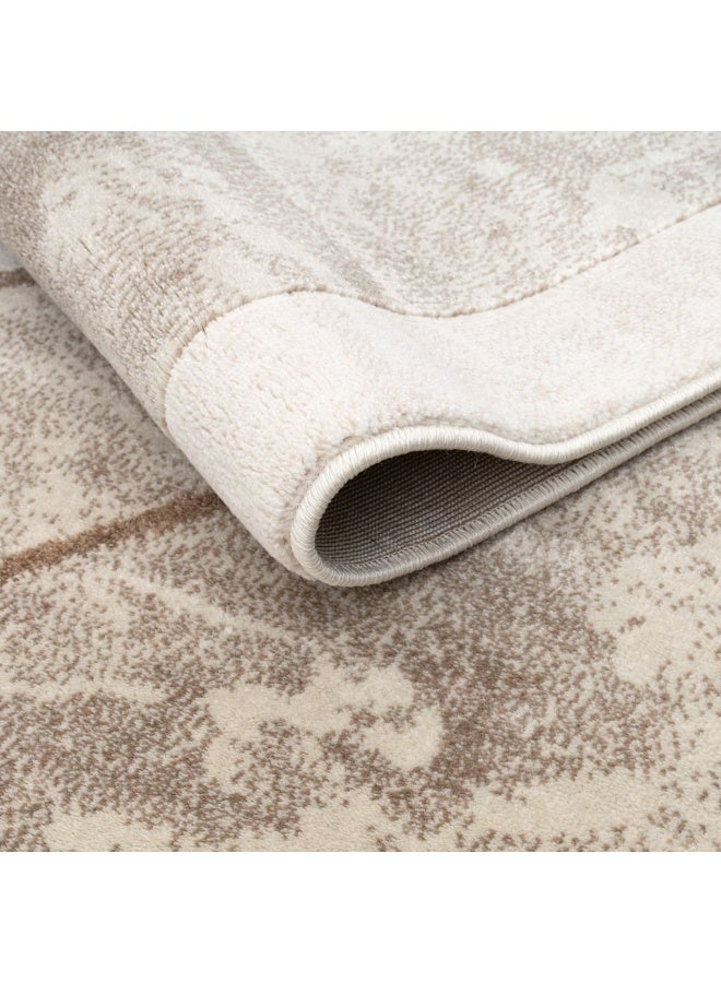 DANUBE HOME Harmony Modern Abstracts Rug | Washable Modern Rugs Style | Polypropylene + Polyester Area Rug Floor Covering | Indoor Carpet For Living Room Dining Bedroom 160X230cm-Cream - Image 5