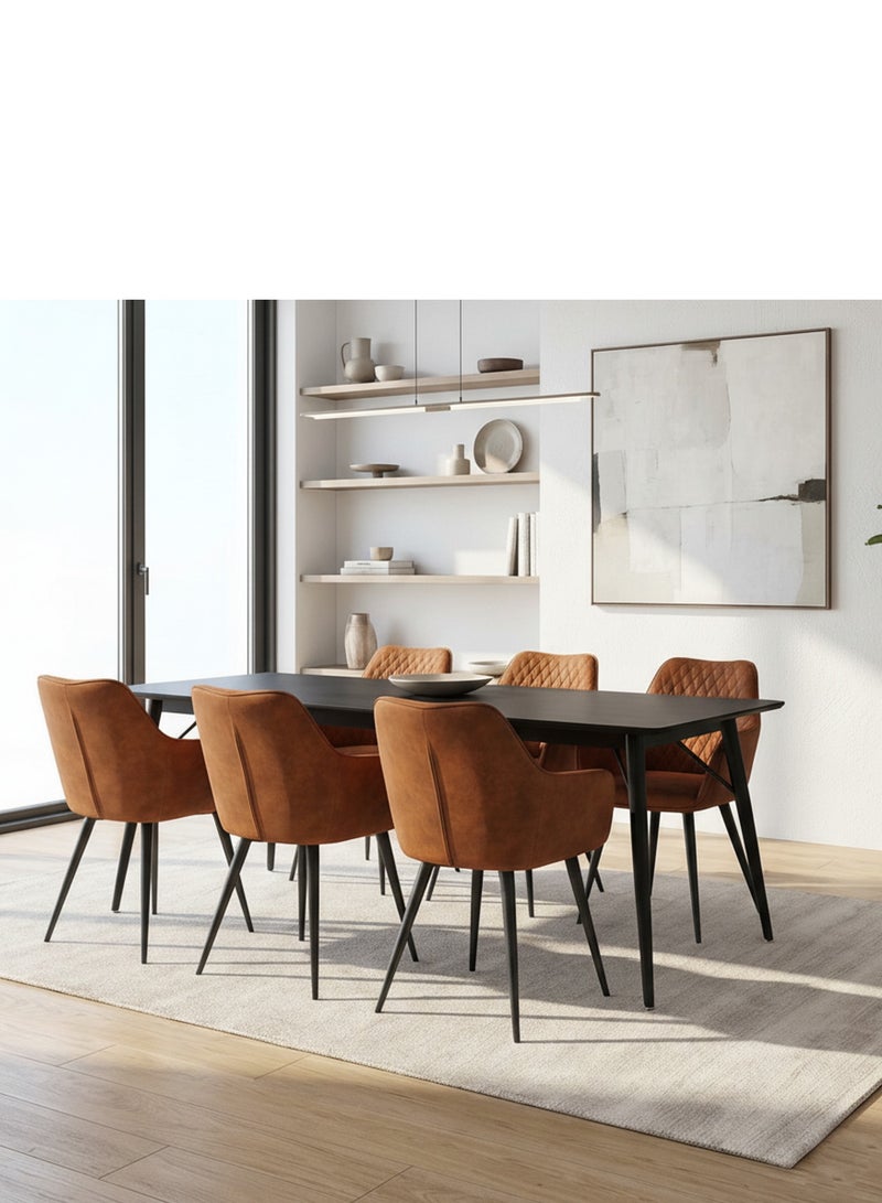 Concent 7 Piece Complete Modern Dining Set - Ergonomic Design with High Quality - Image 2