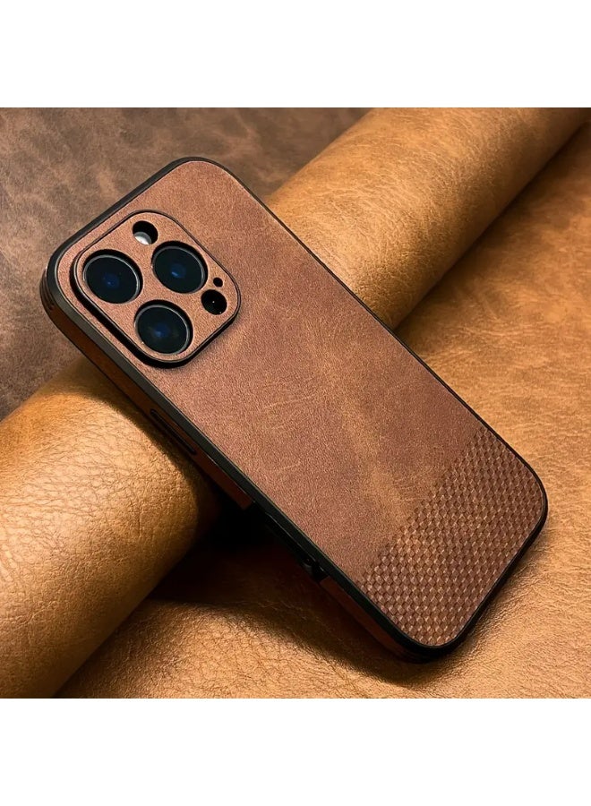 Temu Luxury Retro Business PU Leather Classic Design All-in-One Phone Case Shockproof Camera Protection Cover for iPhone 13 Pro Max