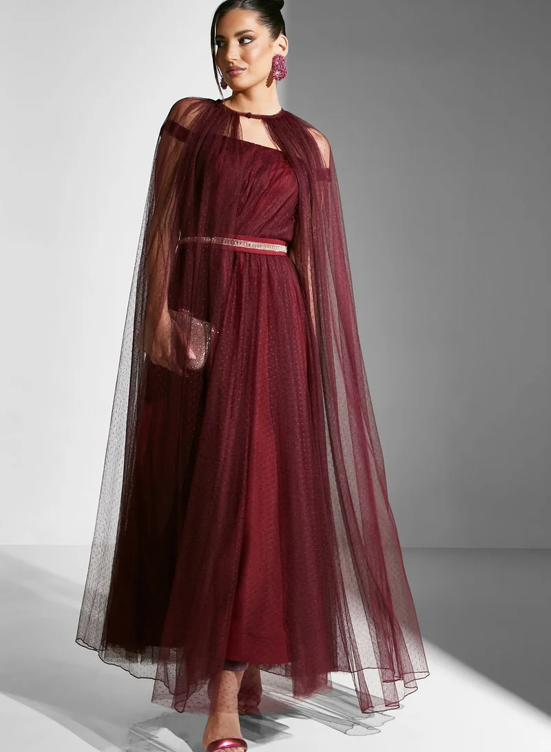 Namshi x Tulle Overlay Maxi Dress