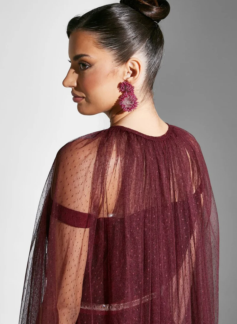 Namshi x Tulle Overlay Maxi Dress