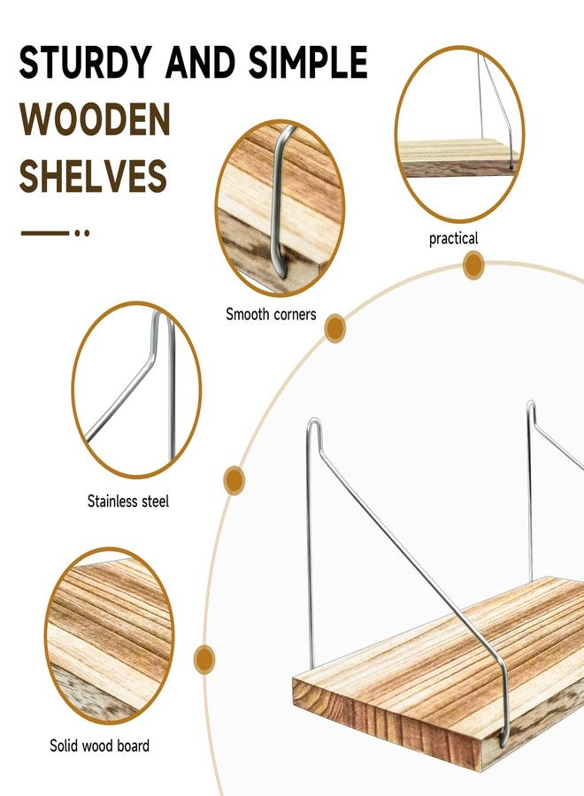 Philbinden Fabric Wall Cubicle Shelf with Hooks,Floating Shelves Wall Mounted for Work Decor, 11.8'Wood Storage Display Shelf for Bedroom Office, no Drill Shelf - Image 4