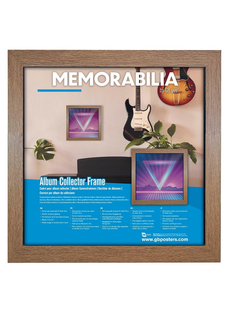 GB Eye إطار سجل الفينيل من جي بي آي 31.5 سم × 31.5 سم لون خشب البلوط ديكور منزلي مثالي لمكتب المنزل وغرفة النوم وغرفة المعيشة وغرفة الموسيقى - Image 4