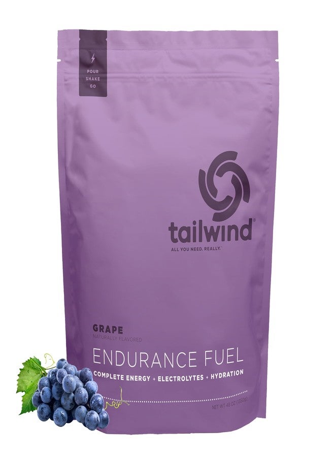 تايل ويند نيوتريشن مسحوق مزيج مشروب رياضي من Tailwind Nutrition Endurance Fuel، كربوهيدرات وإلكتروليت، خالٍ من الغلوتين، نباتي، بنكهة العنب، 50 حصة - Image 1