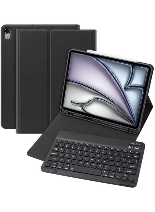 Muzz Wireless Keyboard Case with Arabic and English Layout, Rechargeable Bluetooth, Slim Stand Cover,Keyboard Case For (iPad Pro 13 M4 2024) - Image 1