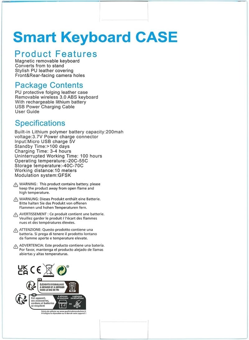 Muzz Wireless Keyboard Case with Arabic and English Layout, Rechargeable Bluetooth, Slim Stand Cover,Keyboard Case For (iPad Pro 13 M4 2024) - Image 4