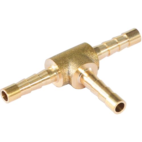 MSAEIQUN Brass Hose Barb, Tee Shaped 3 Way Hose Barb Fitting 5/32" (4mm) Splicer Mender air hose repair kit for Pipe Line/Fuel/Air（Pack of 1) (Tee 3-way, 5/32 1pcs) - Image 2