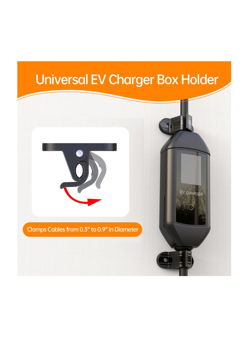 Captaintech Universal EV Charger Holder with Flexible Layout, Includes 2 Cable Clips for SAE J1772 and Tesla Connectors  - Image 3