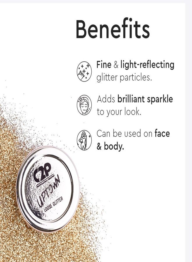 C2P PROFESSIONAL MAKEUP C2P Pro Uptown Glitter Eyeshadow for Face and Body | Loose Glitter for Eye Makeup - Perfect Shimmery Looks, 3g - Image 3
